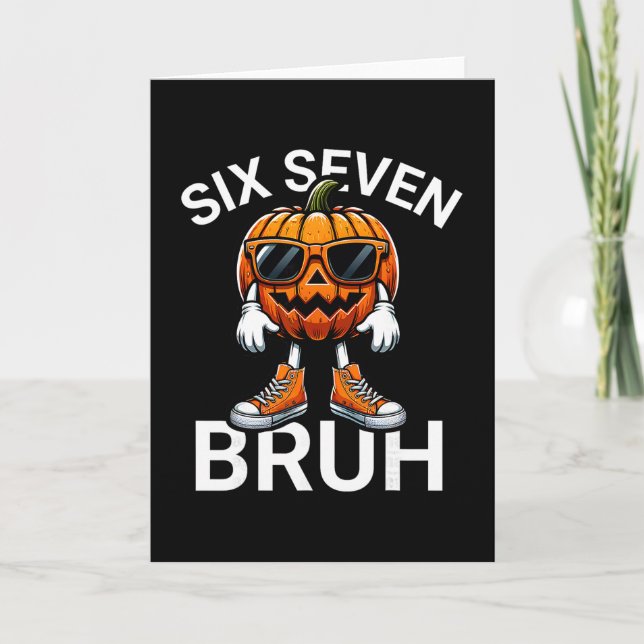 Tarjeta 67 Halloween Divertido Seis Siete Meme Brainrot Ca (Anverso)