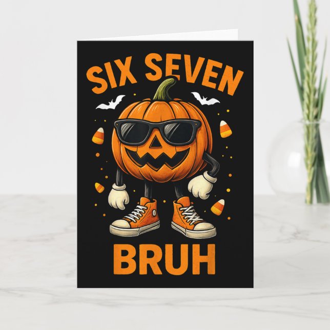 Tarjeta 67 Halloween Divertido Seis Siete Meme Brainrot Ca (Anverso)