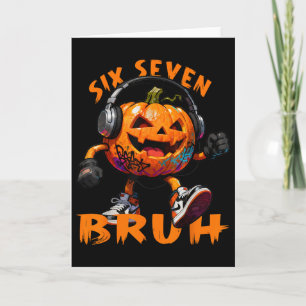 Tarjeta 67 Halloween Divertido Seis Siete Meme Brainrot Ca