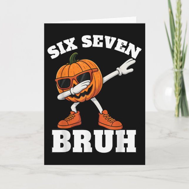 Tarjeta 67 Halloween Funny Six Seven Bruh Meme Brainrot Pu (Anverso)