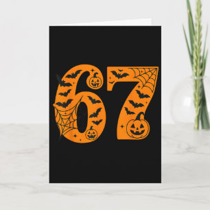 Tarjeta 67 Halloween Seis Siete Brainrot Meme Niños Divert