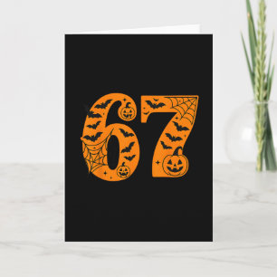 Tarjeta 67 Halloween Seis Siete Brainrot Meme Niños Divert