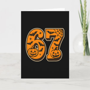 Tarjeta 67 Halloween Seis Siete Brainrot Meme Niños Divert