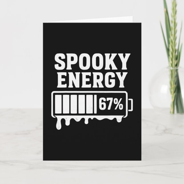 Tarjeta 67 Halloween Spooky Energy Brainrot Meme Six Seven (Anverso)