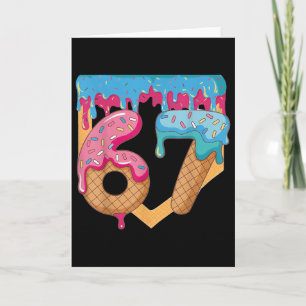 Tarjeta 67 Helado Drip Meme Seis Siete Argot Gen Alpha _
