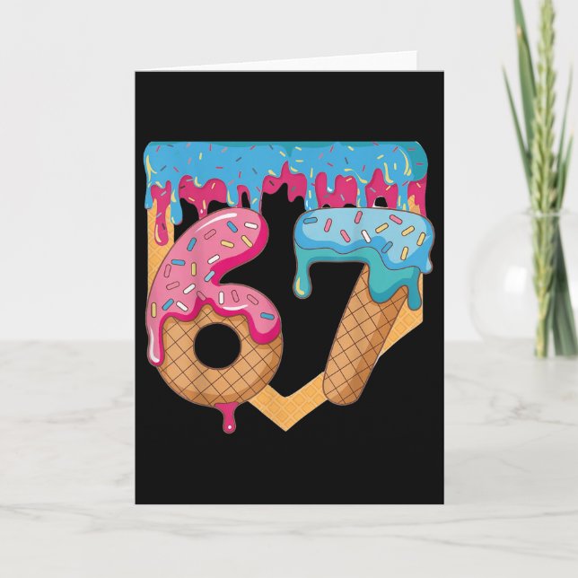 Tarjeta 67 Helado Drip Meme Seis Siete Argot Gen Alpha _ (Anverso)
