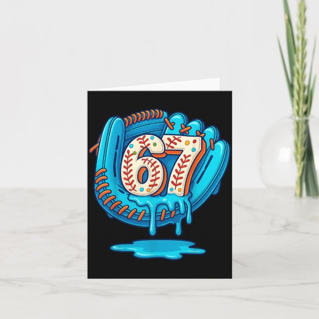 Tarjeta 67 Helado Goteo Divertido Seis Siete Béisbol  (Anverso)