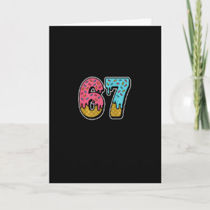 Tarjeta 67 Helado Goteo Meme Divertido Seis Siete Gen Alfa