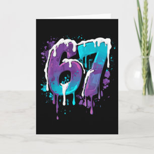 Tarjeta 67 Helado Goteo Meme Divertido Seis Siete Gen Alph