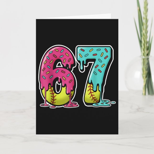 Tarjeta 67 Helado Goteo Softbol Gen Alpha jerga Seis Siete (Anverso)