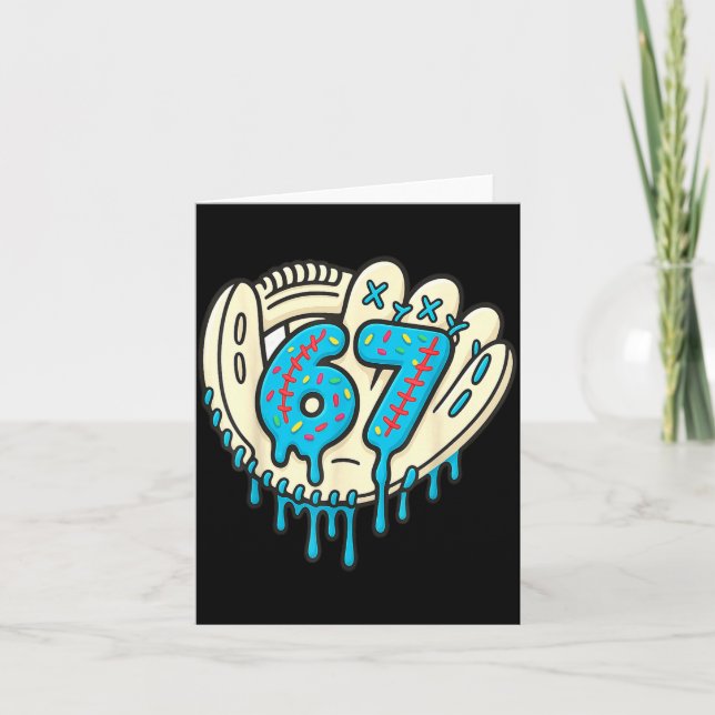 Tarjeta 67 Ice Cream Drip Funny Six Seven Baseball  (Anverso)
