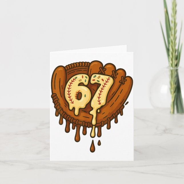 Tarjeta 67 Ice Cream Drip Funny Six Seven Baseball  (Anverso)
