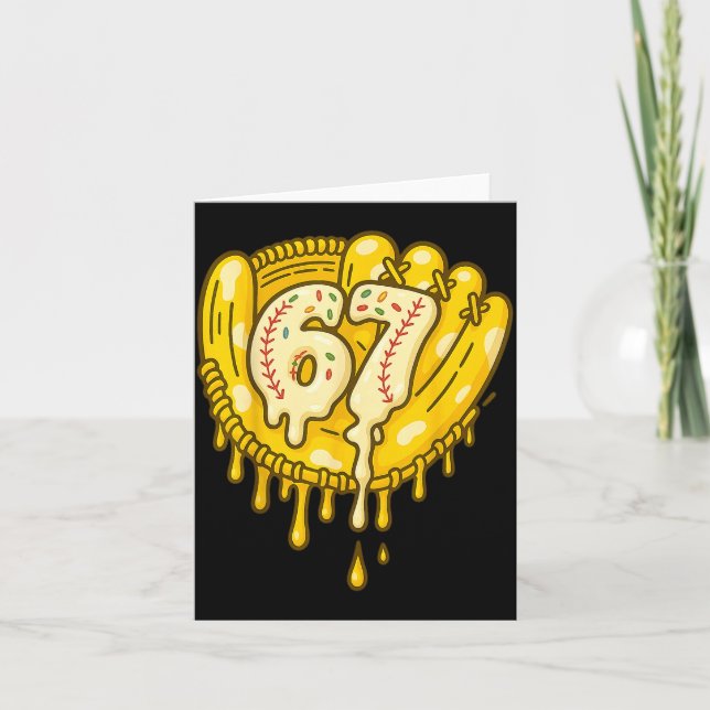 Tarjeta 67 Ice Cream Drip Funny Six Seven Baseball  (Anverso)