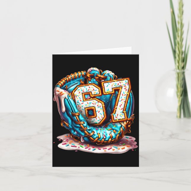 Tarjeta 67 Ice Cream Drip Funny Six Seven Baseball  (Anverso)