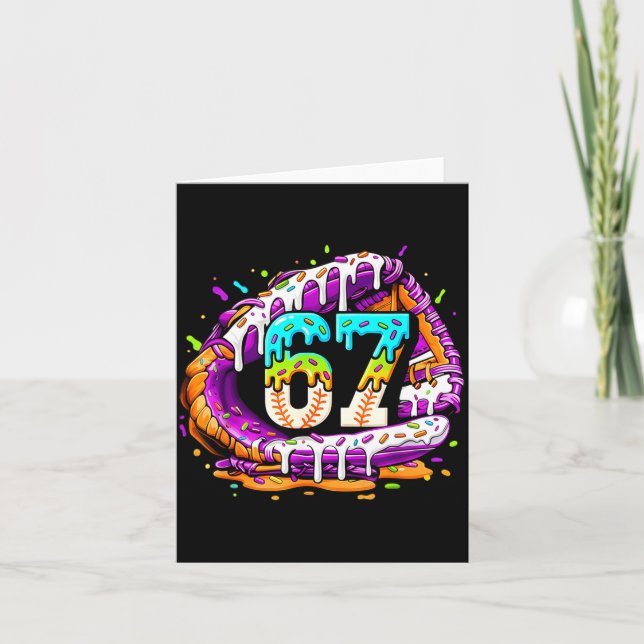 Tarjeta 67 Ice Cream Drip Funny Six Seven Player 67th Birt (Anverso)