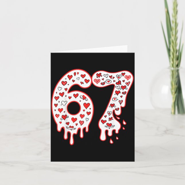 Tarjeta 67 Ice Cream Drip Meme Six Seven Gen Alpha Valenti (Anverso)