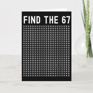 Tarjeta 67 Juego Encuentra 67 Meme Chicos Chicas 6 7 jerga