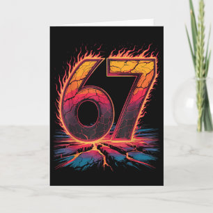 Tarjeta 67 Llama Número Sesenta Y Siete Meme 67 Niño