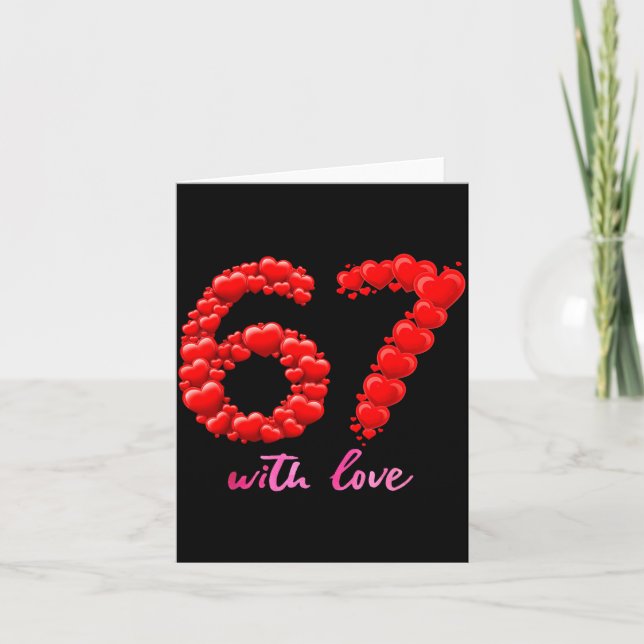 Tarjeta 67 Love Valentine Cute Romantic Aesthetic Heart Fo (Anverso)