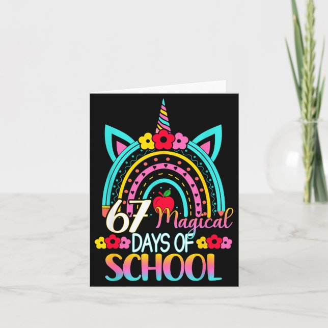 Tarjeta 67 Magical Days Of School Meme Funny Student Teach (Anverso)