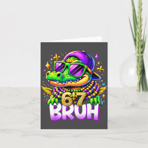 Tarjeta 67 Mardi Gras Lagarto Mardigator Seis Siete Herman