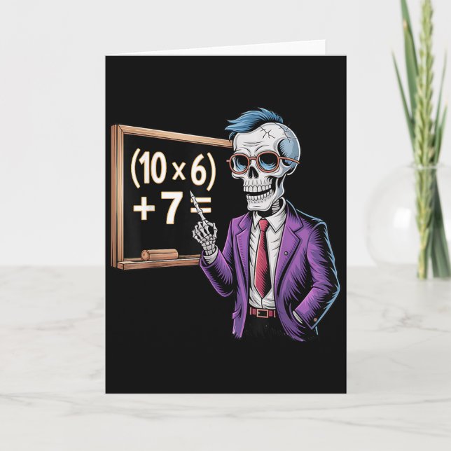 Tarjeta 67 Math Teacher Meme Brainrot Six Seven Halloween  (Anverso)