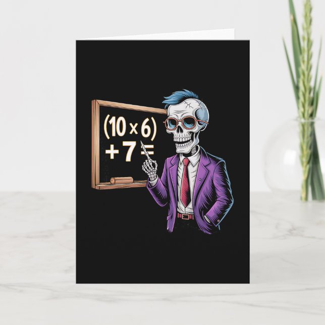 Tarjeta 67 Math Teacher Meme Brainrot Six Seven Halloween  (Anverso)