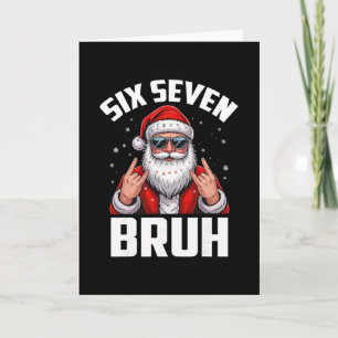 Tarjeta 67 Meme 6 7 Divertido Navidad Santa Rockea En Seis