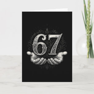 Tarjeta 67 Meme 6 7 Seis Siete Manos Divertido Argot Gen A