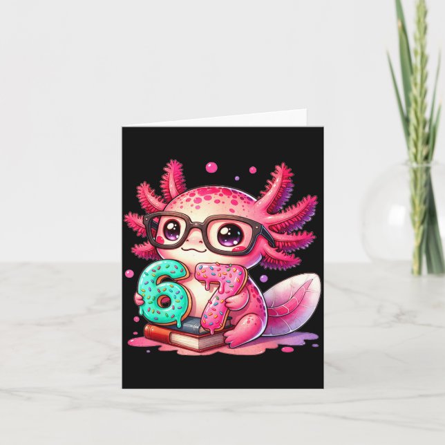 Tarjeta 67 Meme Axolotl Funny Six Seven Axolotl Lover For  (Anverso)