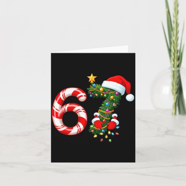Tarjeta 67 Meme Christmas Six Seven Xmas Men Women Boys Gi (Anverso)