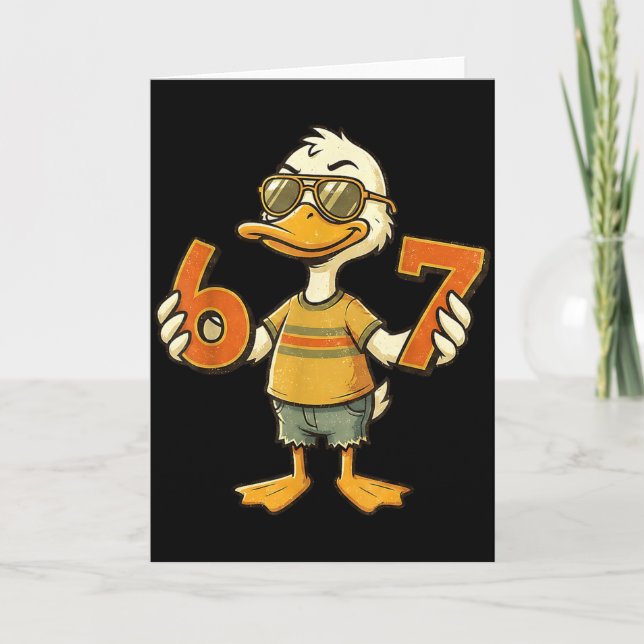 Tarjeta 67 Meme Cute Duck 6 7 Funny Six Seven 6-7 Gen Alph (Anverso)
