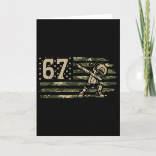 Tarjeta 67 Meme Dabbing Chico Camuflaje Usa Bandera Americ