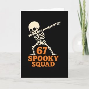 Tarjeta 67 Meme de Halloween 6 7 Números Seis Siete Divert