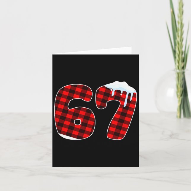 Tarjeta 67 Meme de Navidad 6 7 Números Seis Siete Navidad  (Anverso)