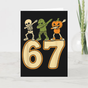 Tarjeta 67 Meme Divertido Halloween Números Seis Siete Hom