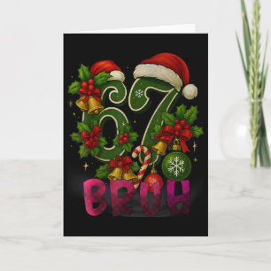 Tarjeta 67 Meme divertido Navidad Cuadros Rojos Xmas Pijam