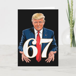 Tarjeta 67 Meme Divertido Trump 67 Manos Meme Jerga 6 7 Ma