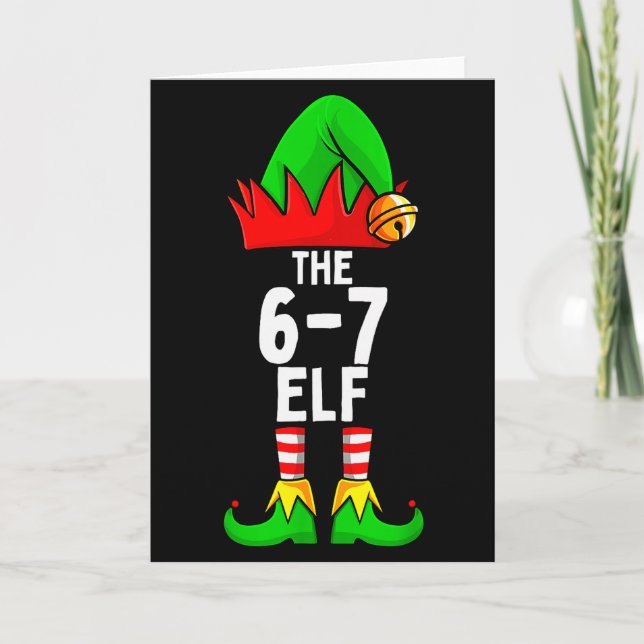 Tarjeta 67 Meme Elf Christmas Matching Family 6-7 Brainrot (Anverso)