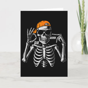 Tarjeta 67 Meme Esqueleto Divertido Halloween De Moda Seis