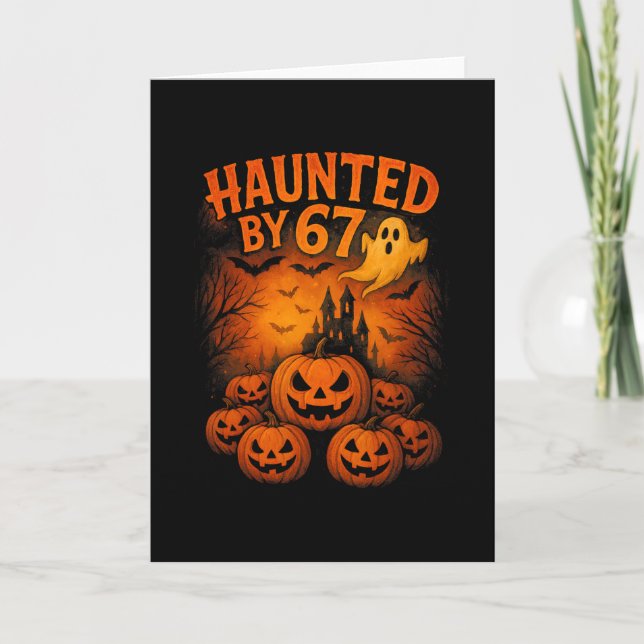 Tarjeta 67 Meme Fantasma Divertido Halloween De Moda Seis  (Anverso)