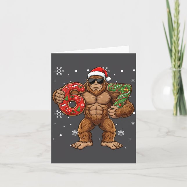 Tarjeta 67 Meme Funny Big Foot Six Seven Christmas Xmas Sa (Anverso)
