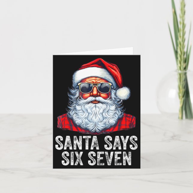 Tarjeta 67 Meme Funny Six Seven Christmas 6-7 Meme Santa 6 (Anverso)
