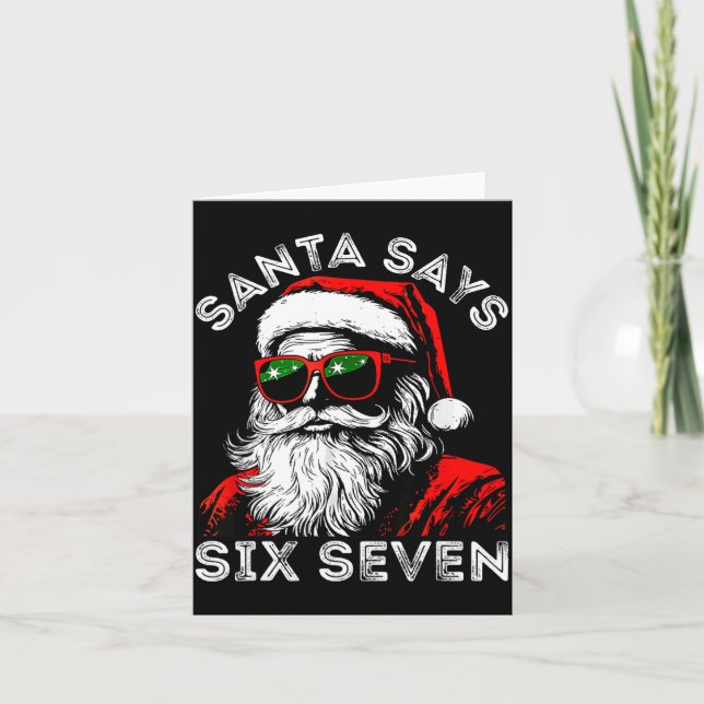 Tarjeta 67 Meme Funny Six Seven Christmas 6-7 Meme Santa 6 (Anverso)