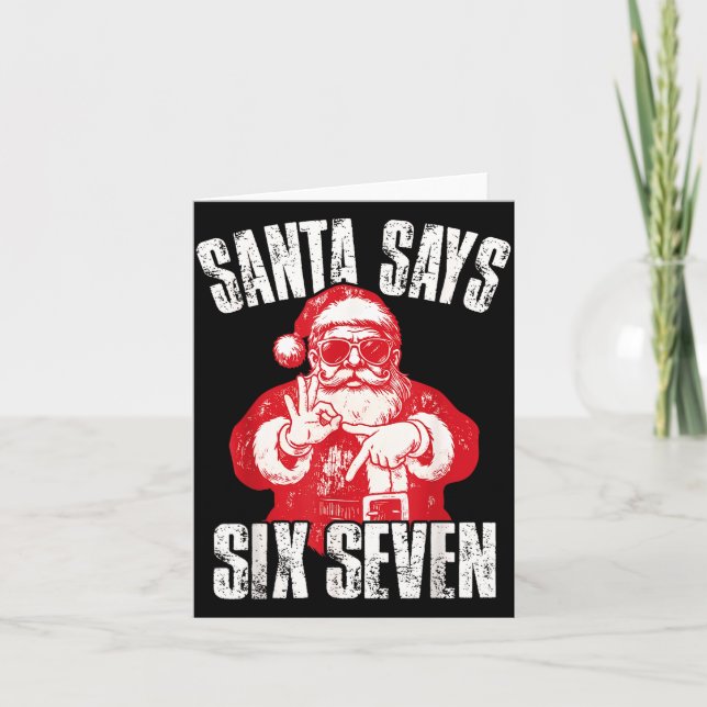 Tarjeta 67 Meme Funny Six Seven Christmas 6-7 Meme Santa 6 (Anverso)