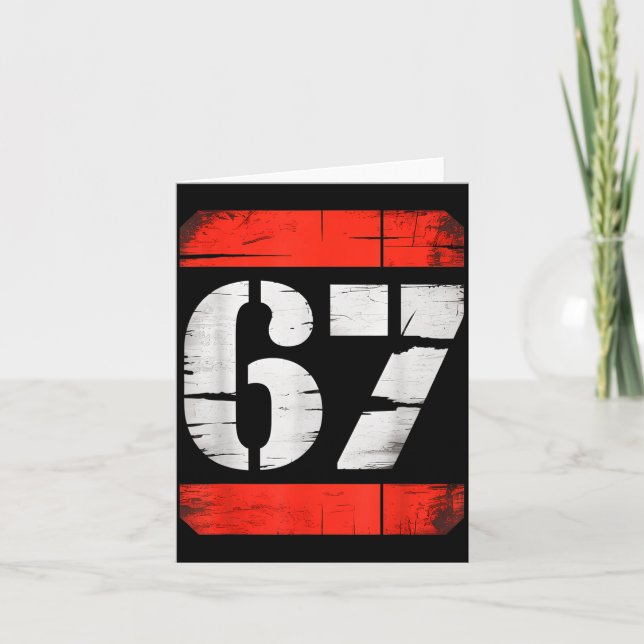 Tarjeta 67 Meme Gen Alpha Six Seven 6 7 Boys Tweens Kids  (Anverso)