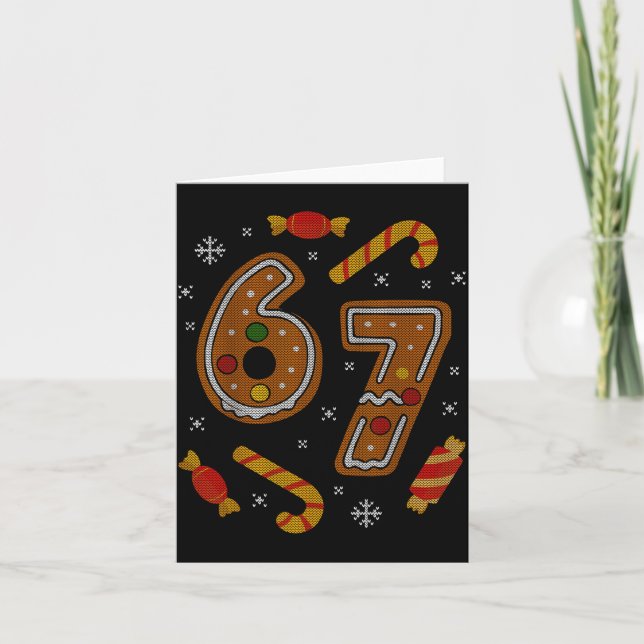 Tarjeta 67 Meme Gingerbread Candy Cane Christmas Ugly Swea (Anverso)