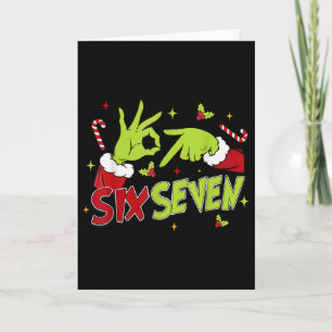 Tarjeta 67 Meme Humor 6-7 Divertido Seis Siete Navidad