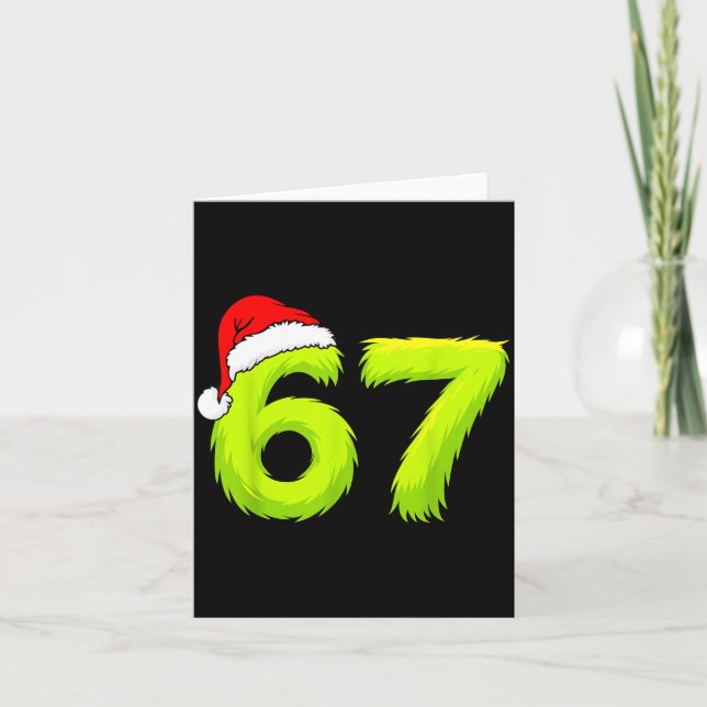 Tarjeta 67 Meme Humor 6-7 Funny Six Seven Christmas  (Anverso)