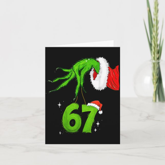 Tarjeta 67 Meme Humor 6-7 Funny Six Seven Christmas  (Anverso)